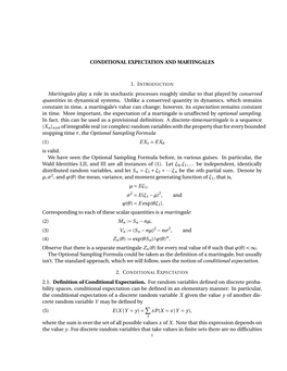 Conditional Expectation and Martingales