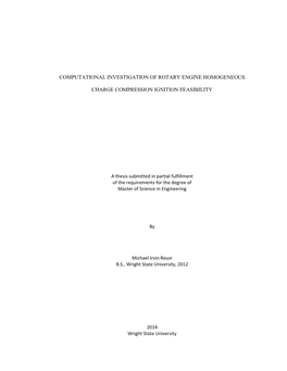 Computational Investigation of Rotary Engine Homogeneous