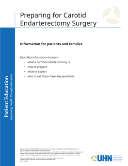 Preparing for Carotid Endarterectomy Surgery