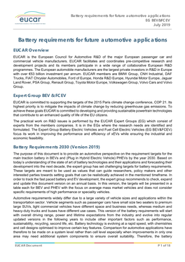 Battery Requirements for Future Automotive Applications EG BEV&FCEV July 2019