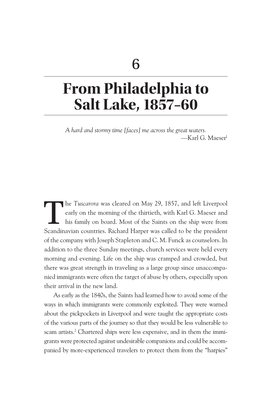 From Philadelphia to Salt Lake, –