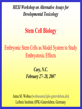 Stem Cell Biology