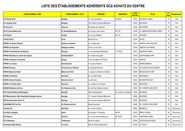 Liste Des Établissements Adhérents Gcs Achats Du Centre
