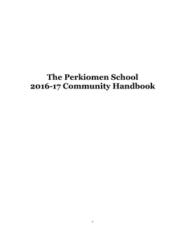 The Perkiomen School 2016-17 Community Handbook