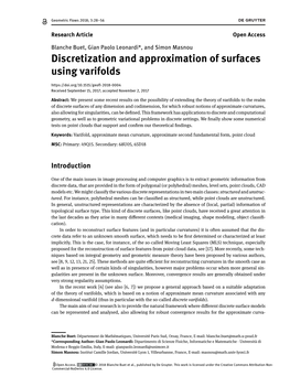 Discretization and Approximation of Surfaces Using Varifolds Received September 15, 2017; Accepted November 2, 2017