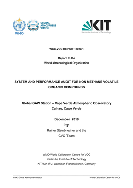 Global Atmosphere Watch World Calibration Centre for Vocs