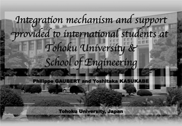 Integration Mechanism and Support Provided Tointernational Students At