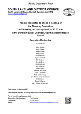 (Public Pack)Agenda Document for Planning Committee, 26/01/2017