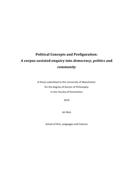 Political Concepts and Prefiguration: a Corpus-Assisted Enquiry Into Democracy, Politics and Community