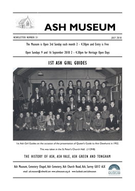 Ash Museum Newsletter – 2018