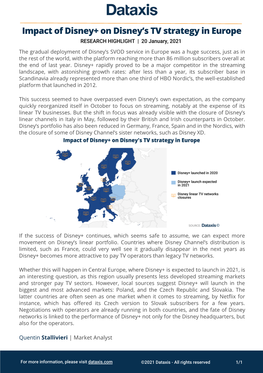 Impact of Disney+ on Disney's TV Strategy in Europe