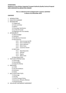 STAGECOACH Response to Tyne & Wear Integrated