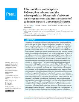 Effects of the Acanthocephalan Polymorphus Minutus And