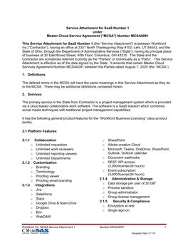 Service Attachment 1 Number MCSA0091 1