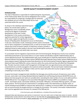 Water Quality in Montgomery County