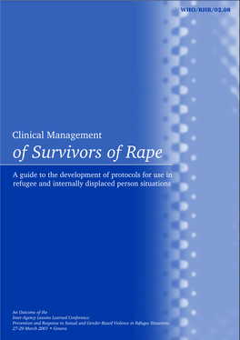 Clinical Management of Survivors of Rape