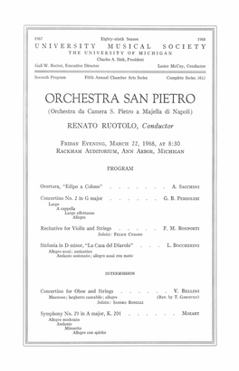 ORCHESTRA SAN PIETRO (Orchestra Da Camera S