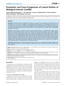 Evaluation and Cross-Comparison of Lexical Entities of Biological Interest (Lexebi)