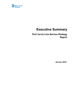 Executive Summary- Port Jervis Line Service Strategy Report