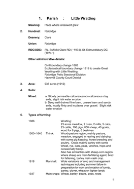 1. Parish : Little Wratting