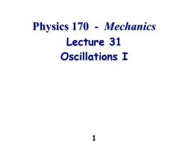 Simple Harmonic Motion