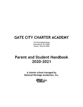 Parent and Student Handbook 2020-2021