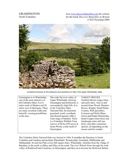 GRASSINGTON from the Website North Yorkshire for the Book Discover Butterflies in Britain © D E Newland 2009