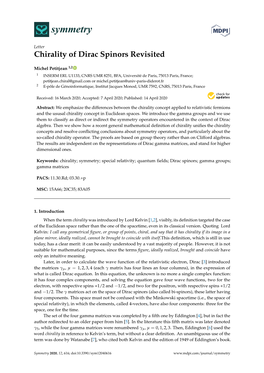 Chirality of Dirac Spinors Revisited