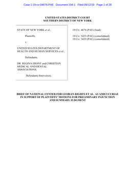 Case 1:19-Cv-04676-PAE Document 194-1 Filed 09/12/19 Page 1 of 28