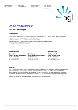 ASX & Media Release