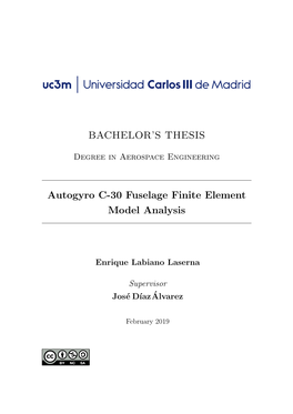 Autogyro C-30 Fuselage Finite Element Model Analysis