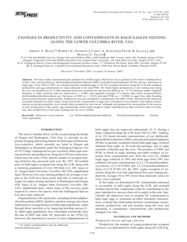 Changes in Productivity and Contaminants in Bald Eagles Nesting Along the Lower Columbia River, Usa