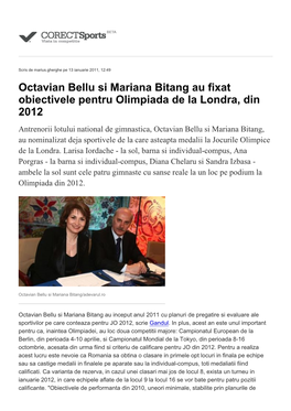 Octavian Bellu Si Mariana Bitang Au Fixat Obiectivele