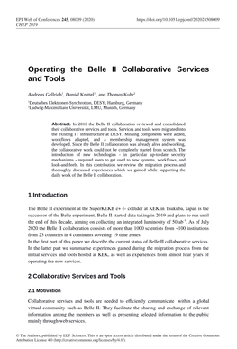 Operating the Belle II Collaborative Services and Tools