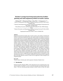 Machine Learning Based Integrated Pedestrian Facilities Planning and Staff Assignment Problem in Transfer Stations