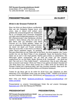 PRESSEMITTEILUNG 20.10.2017 Afrob in Der