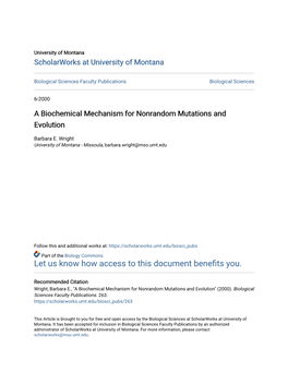 A Biochemical Mechanism for Nonrandom Mutations and Evolution