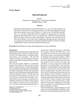 Short QT Interval