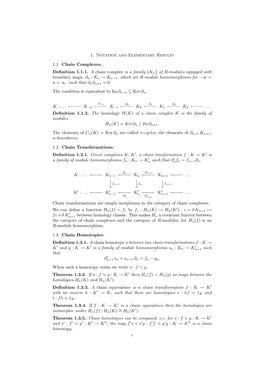 1. Notation and Elementary Results 1.1. Chain Complexes. Definition