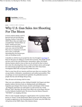 Why U.S. Gun Sales Are Shooting for the Moon - Forbes