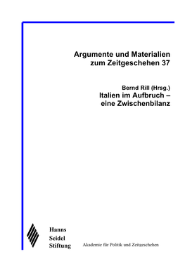 Bernd Rill (Hrsg.): Italien Im Aufbruch – Eine Zwischenbilanz