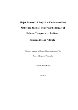 Major Patterns of Body Size Variation Within Arthropod Species: Exploring the Impact of Habitat, Temperature, Latitude, Seasonality and Altitude