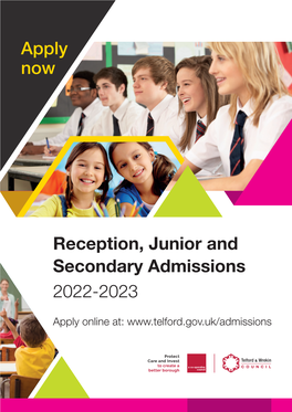 Reception, Junior and Secondary Admissions 2021-2022 Apply