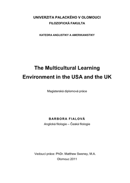 The Multicultural Learning Environment in the USA and the UK