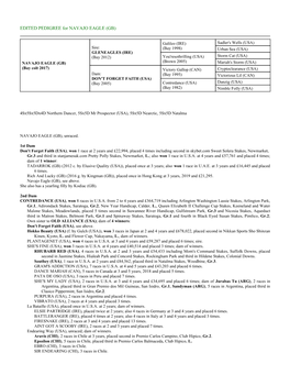 EDITED PEDIGREE for NAVAJO EAGLE (GB)