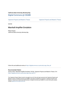 Marshall Amplifier Emulation