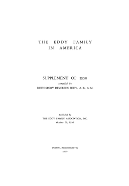 THE EDDY Falvfil Y in AMERICA Sljpplement of 1950