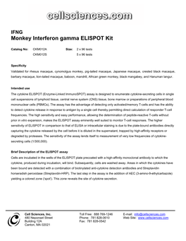 IFNG Monkey Interferon Gamma ELISPOT Kit