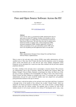 Free and Open Source Software Across the EU 153