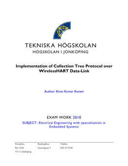 Implementation of Collection Tree Protocol Over Wirelesshart Data-Link